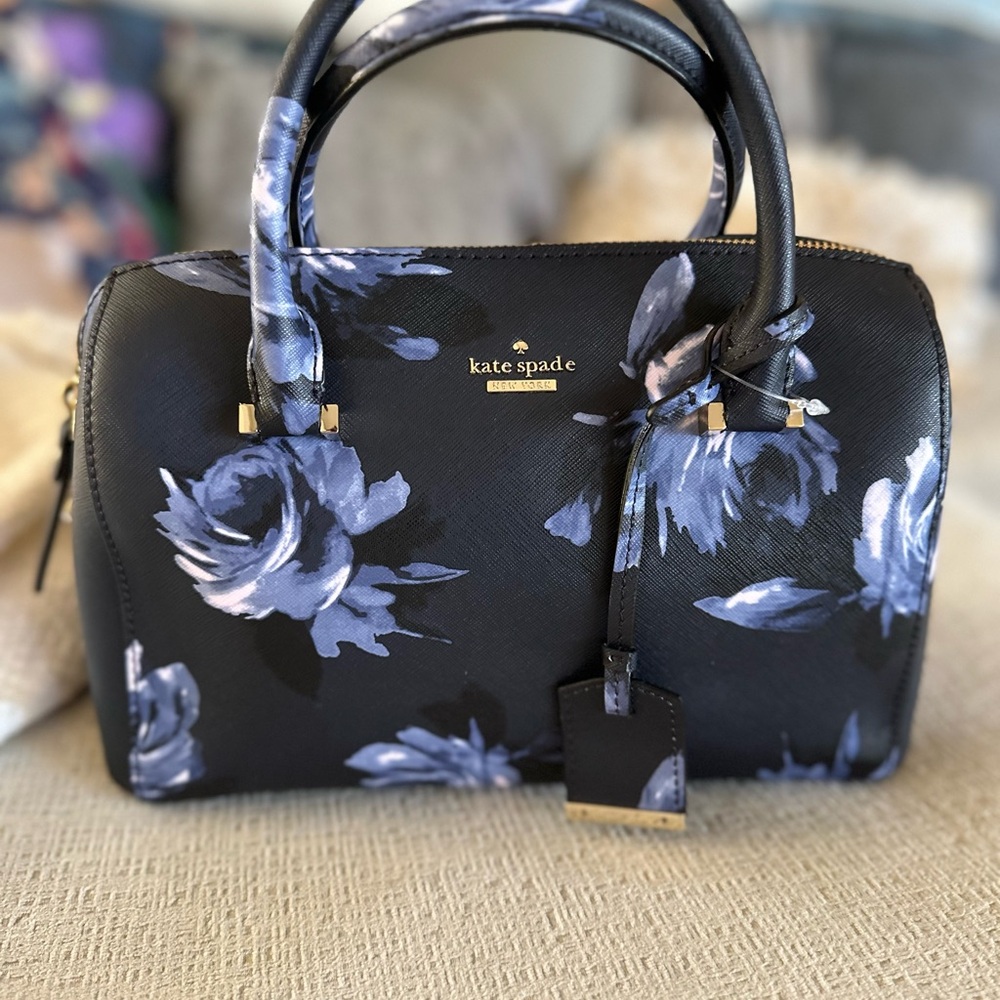 Kate Spade Black and Blue Floral Women's Bag